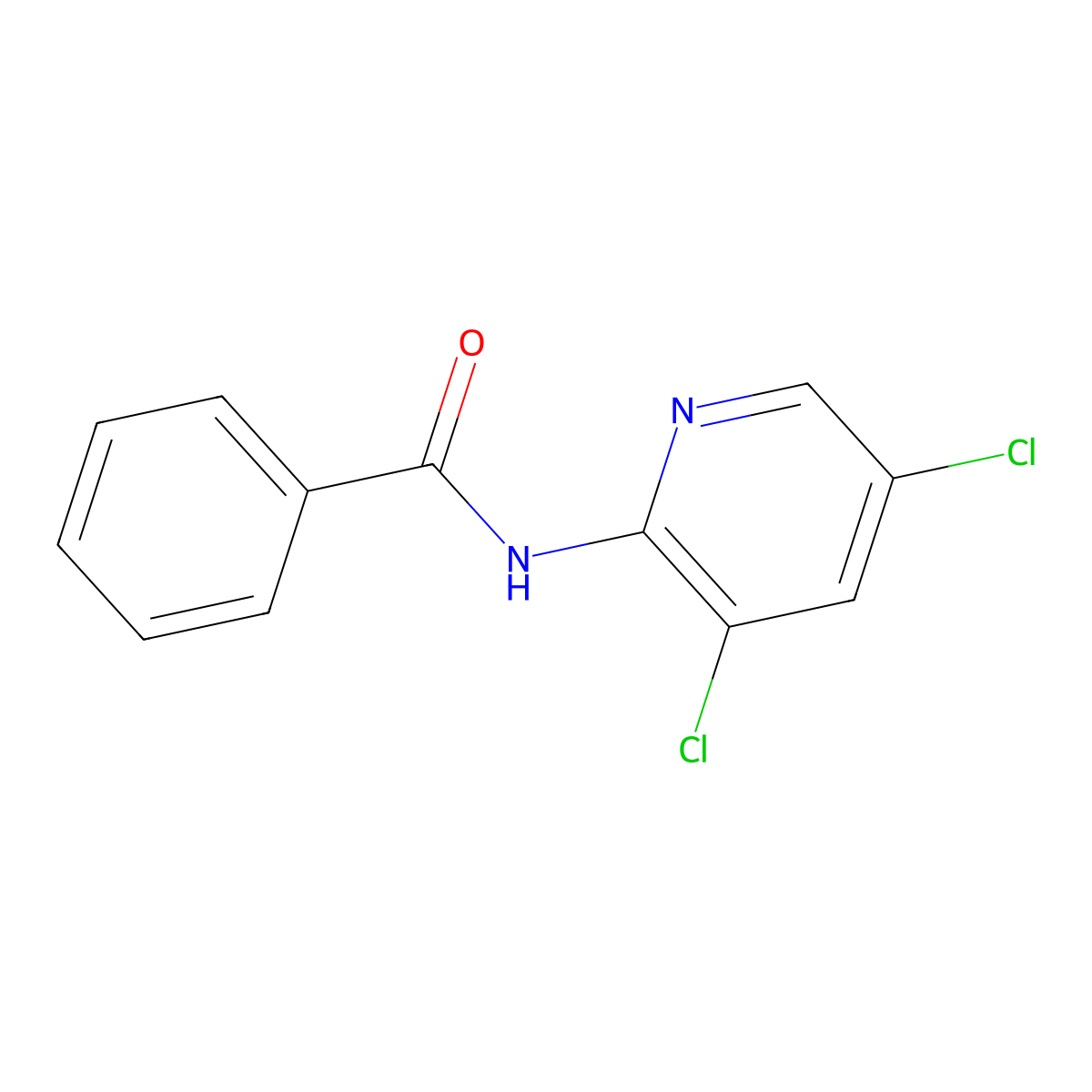 Benzamide, N-(3,5-dichloro-2-pyridinyl)- molecular structure, CAS 76175-71-8
