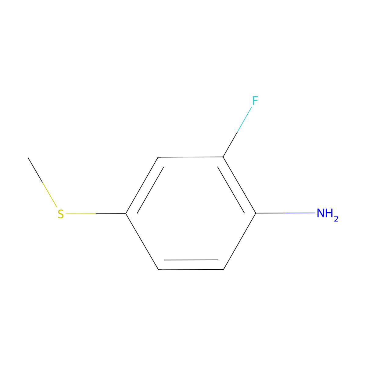 2-Fluoro-4-(methylsulfanyl)aniline molecular structure, CAS 76180-33-1
