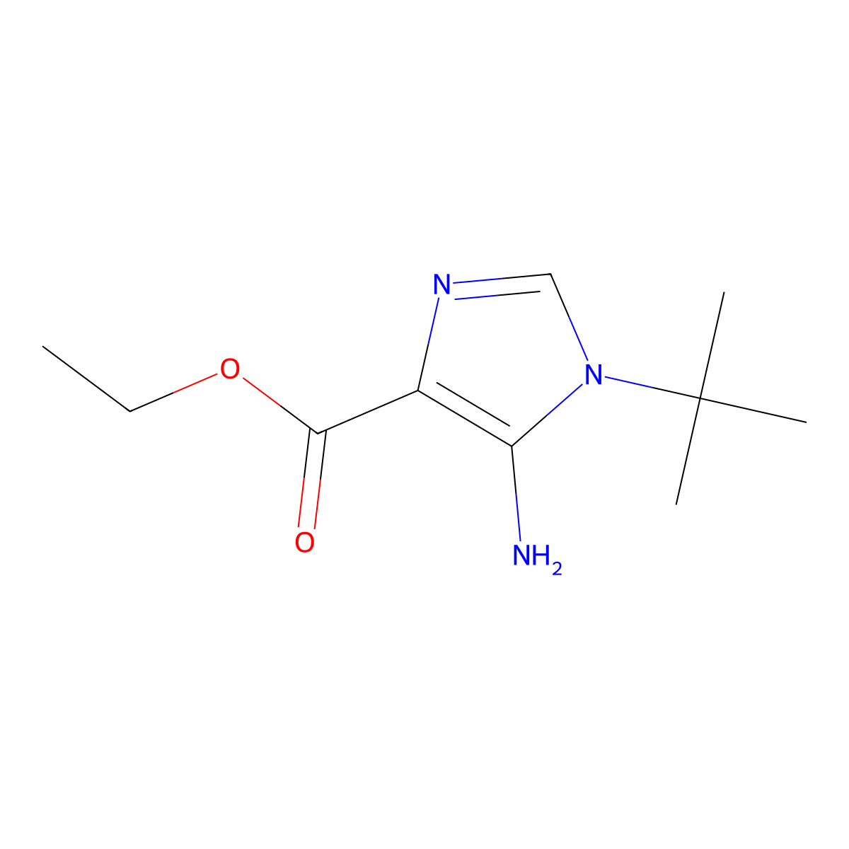 Ethyl 5-amino-1-(tert-butyl)-1H-imidazole-4-carboxylate molecular structure, CAS 76182-23-5