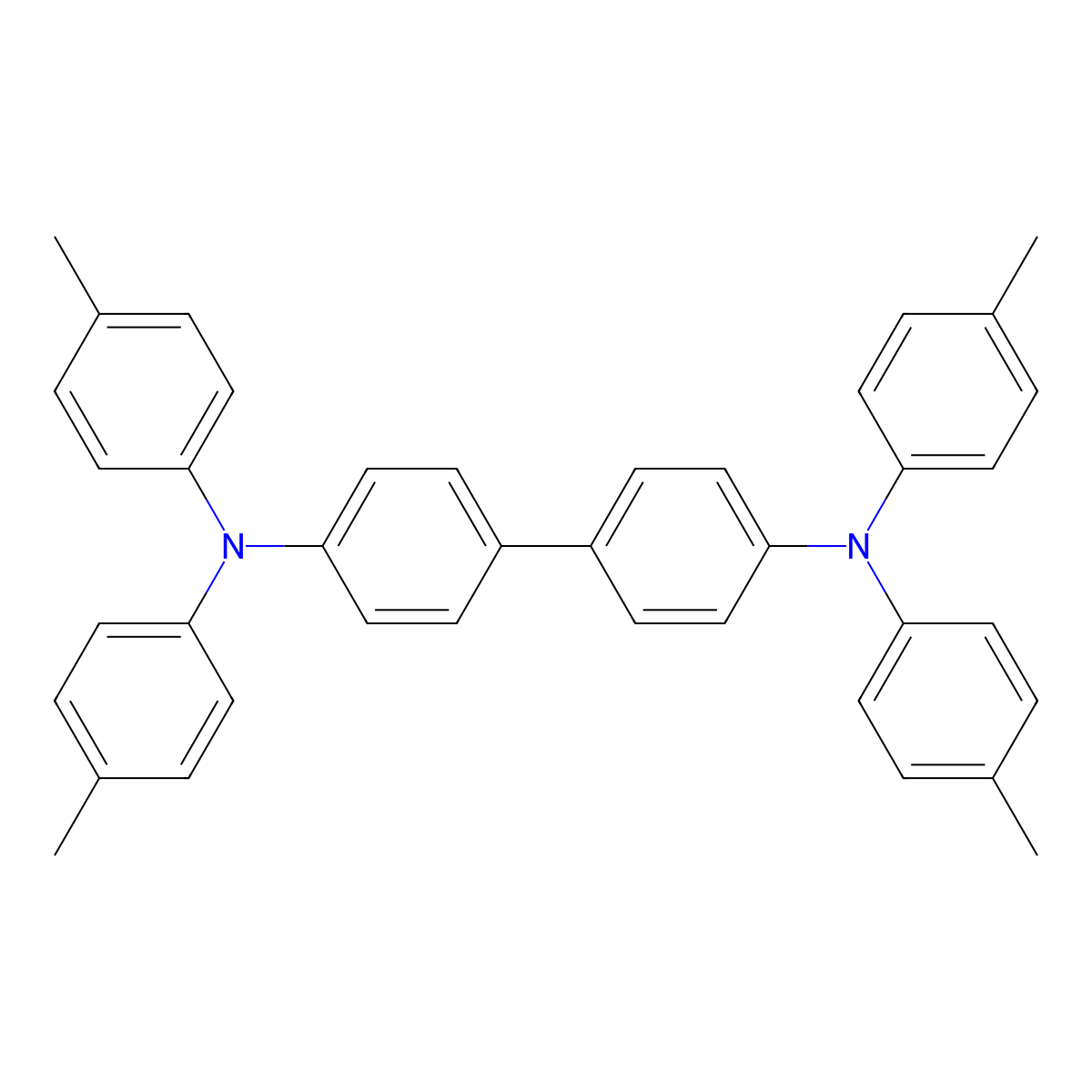 N,N,N',N'-Tetra(4-methylphenyl)-1,1'-biphenyl-4,4'-diamine molecular structure, CAS 76185-65-4