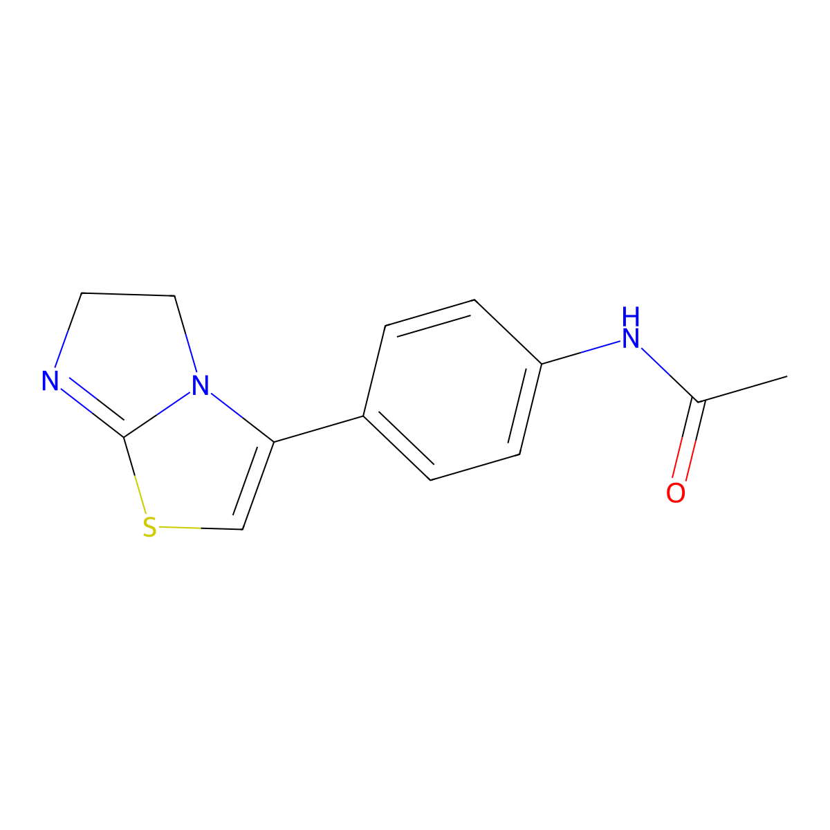 N-[4-(5,6-Dihydroimidazo[2,1-b]thiazol-3-yl)phenyl]acetamide molecular structure, CAS 76185-66-5