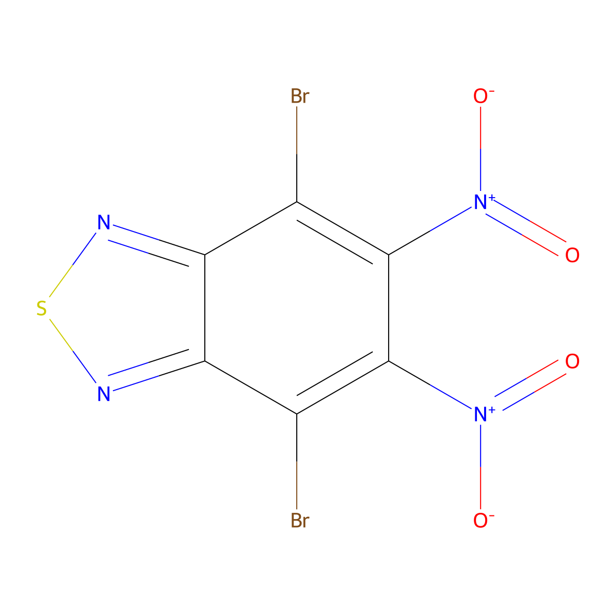 4,7-Dibromo-5,6-dinitro-2,1,3-benzothiadiazole molecular structure, CAS 76186-72-6