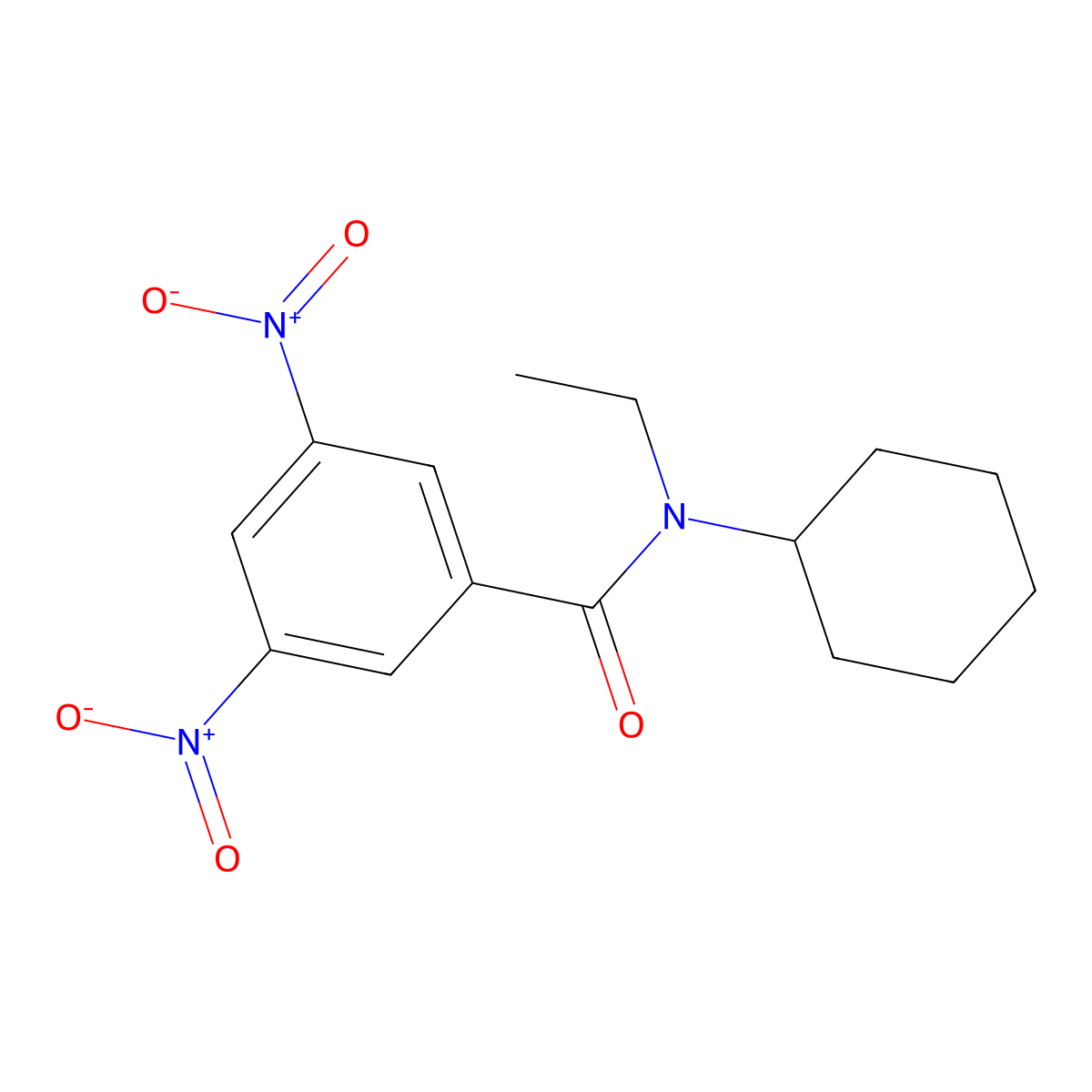 N-cyclohexyl-N-ethyl-3,5-dinitrobenzamide molecular structure, CAS 76187-27-4