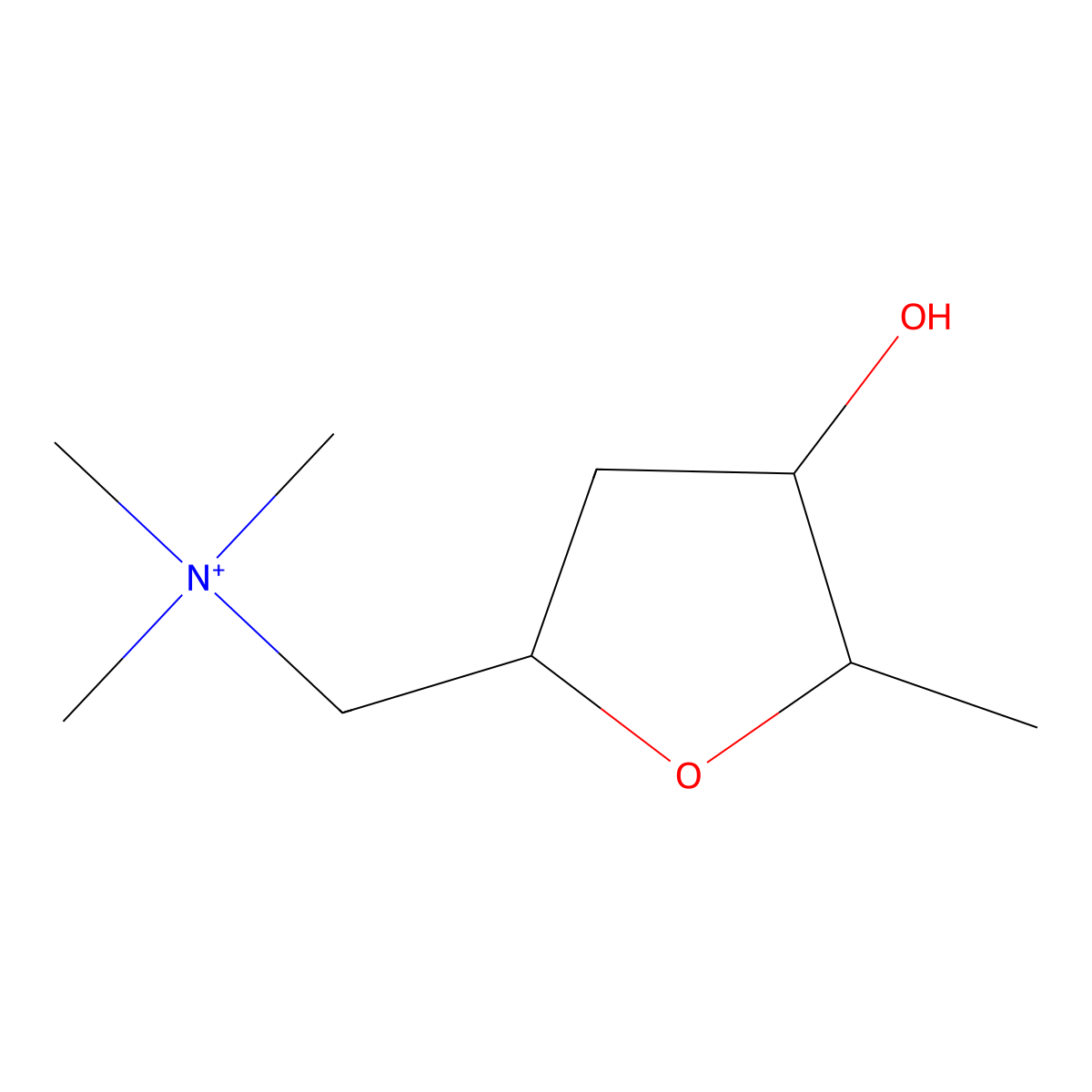 2,5-Anhydro-1,3,6-trideoxy-1-(trimethylazaniumyl)hexitol molecular structure, CAS 7619-12-7