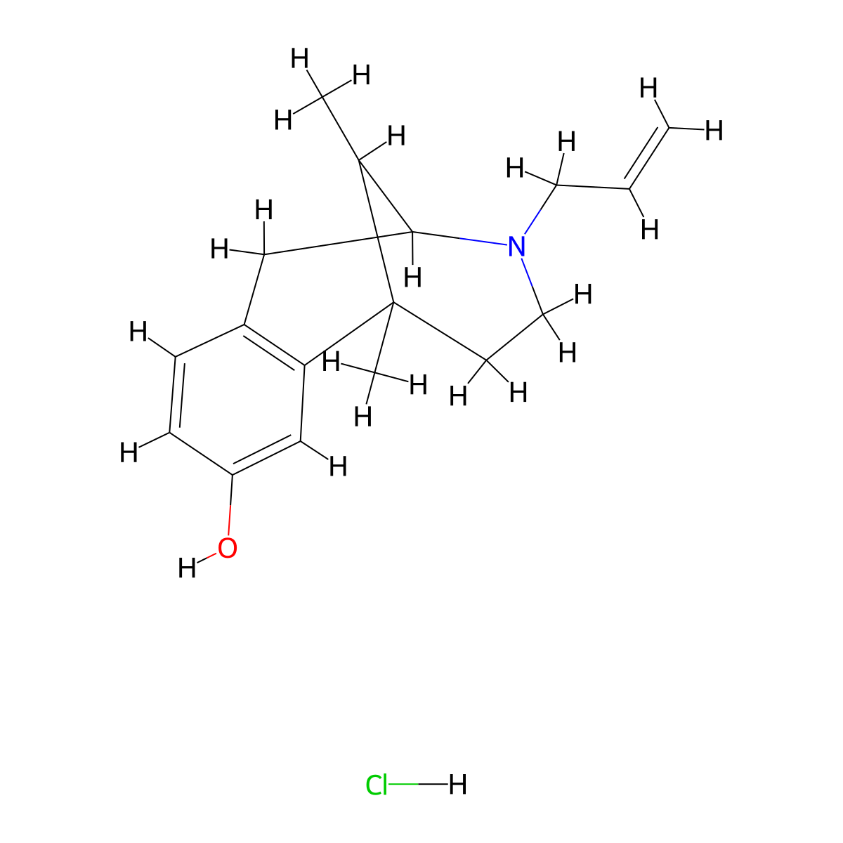 (+)-N-Allyl Normetazocine Hydrochloride molecular structure, CAS 7619-35-4