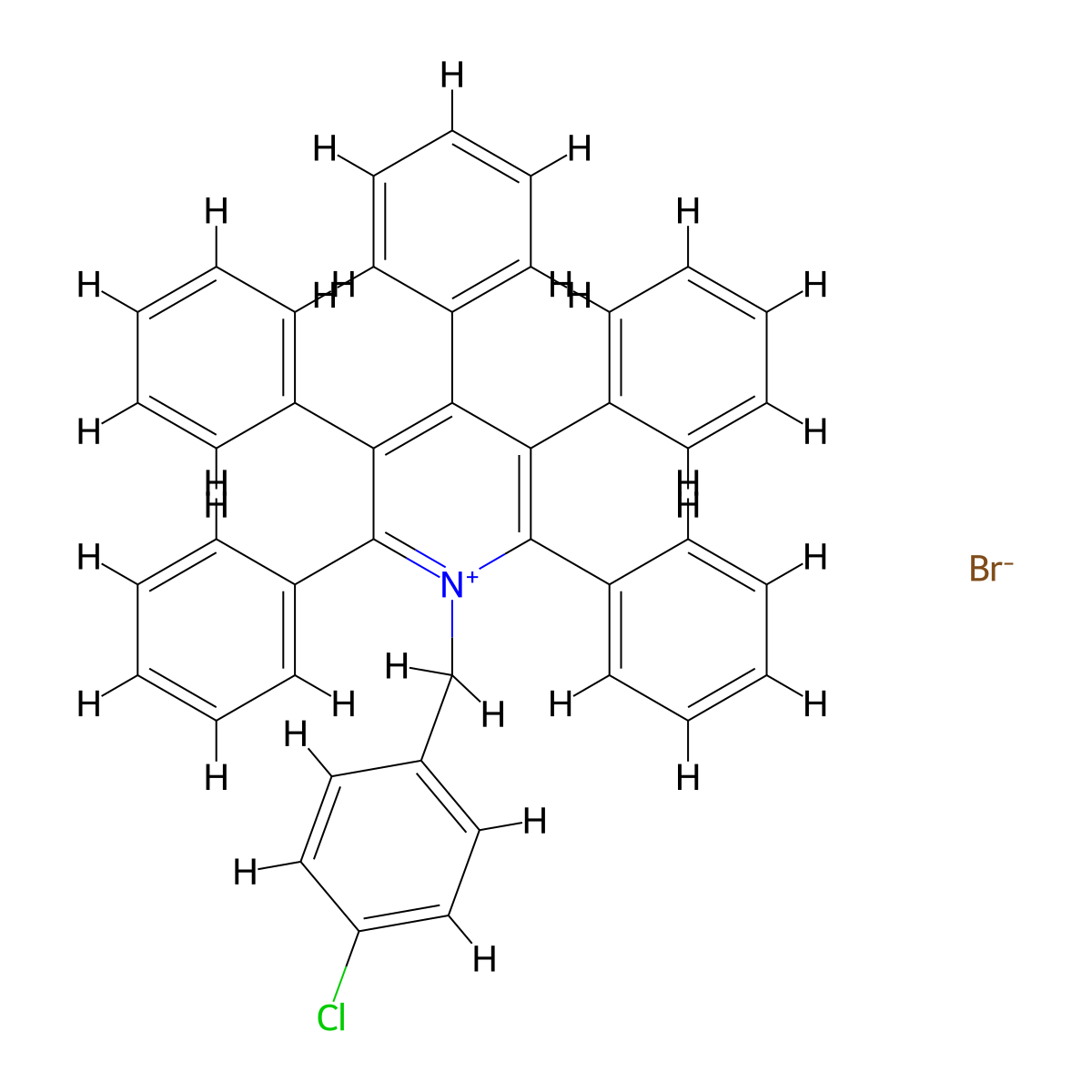 1-[(4-Chlorophenyl)methyl]-2,3,4,5,6-pentaphenylpyridin-1-ium bromide molecular structure, CAS 76192-20-6