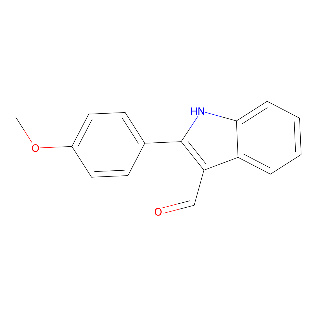 2-(4-methoxyphenyl)-1H-indole-3-carbaldehyde molecular structure, CAS 76195-80-7