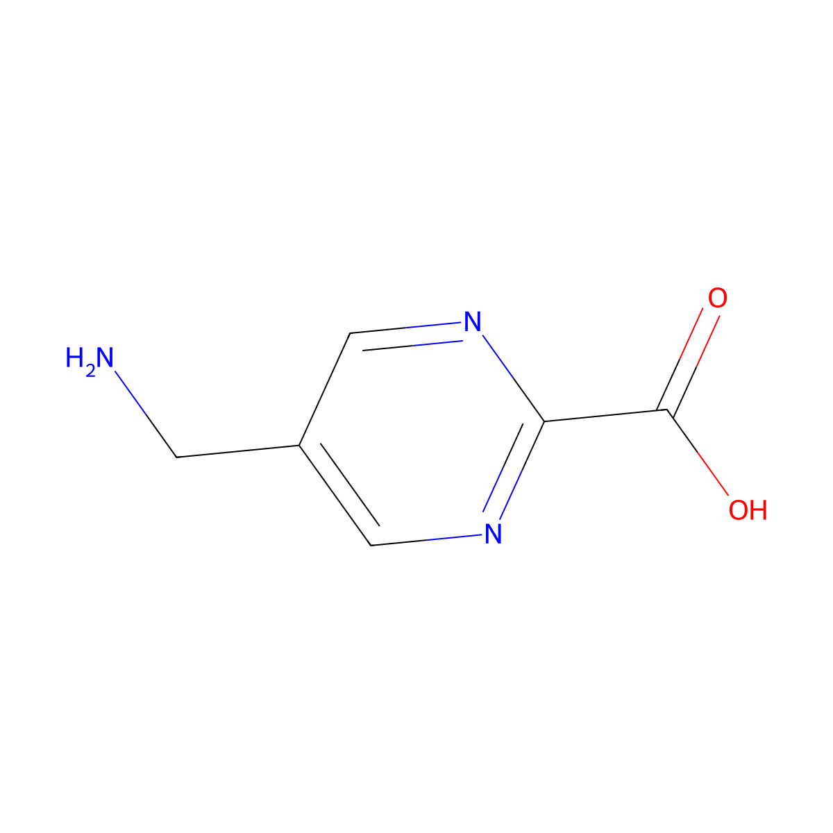 5-(Aminomethyl)pyrimidine-2-carboxylic acid molecular structure, CAS 76196-72-0