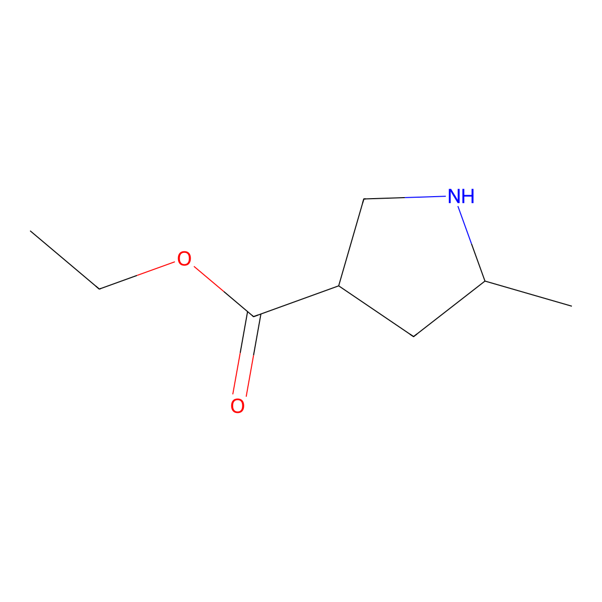 Ethyl 5-methylpyrrolidine-3-carboxylate molecular structure, CAS 76196-92-4