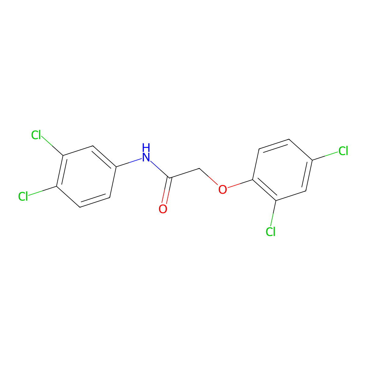 2-(2,4-dichlorophenoxy)-N-(3,4-dichlorophenyl)acetamide molecular structure, CAS 7620-18-0