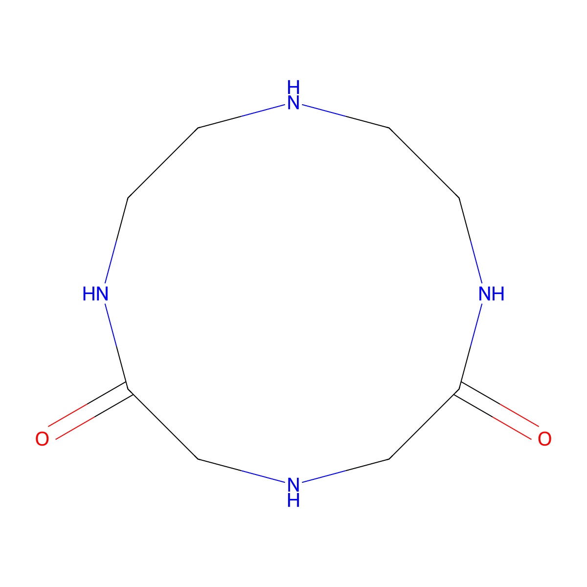 1,4,7,10-Tetraazacyclododecane-2,6-dione molecular structure, CAS 76201-27-9