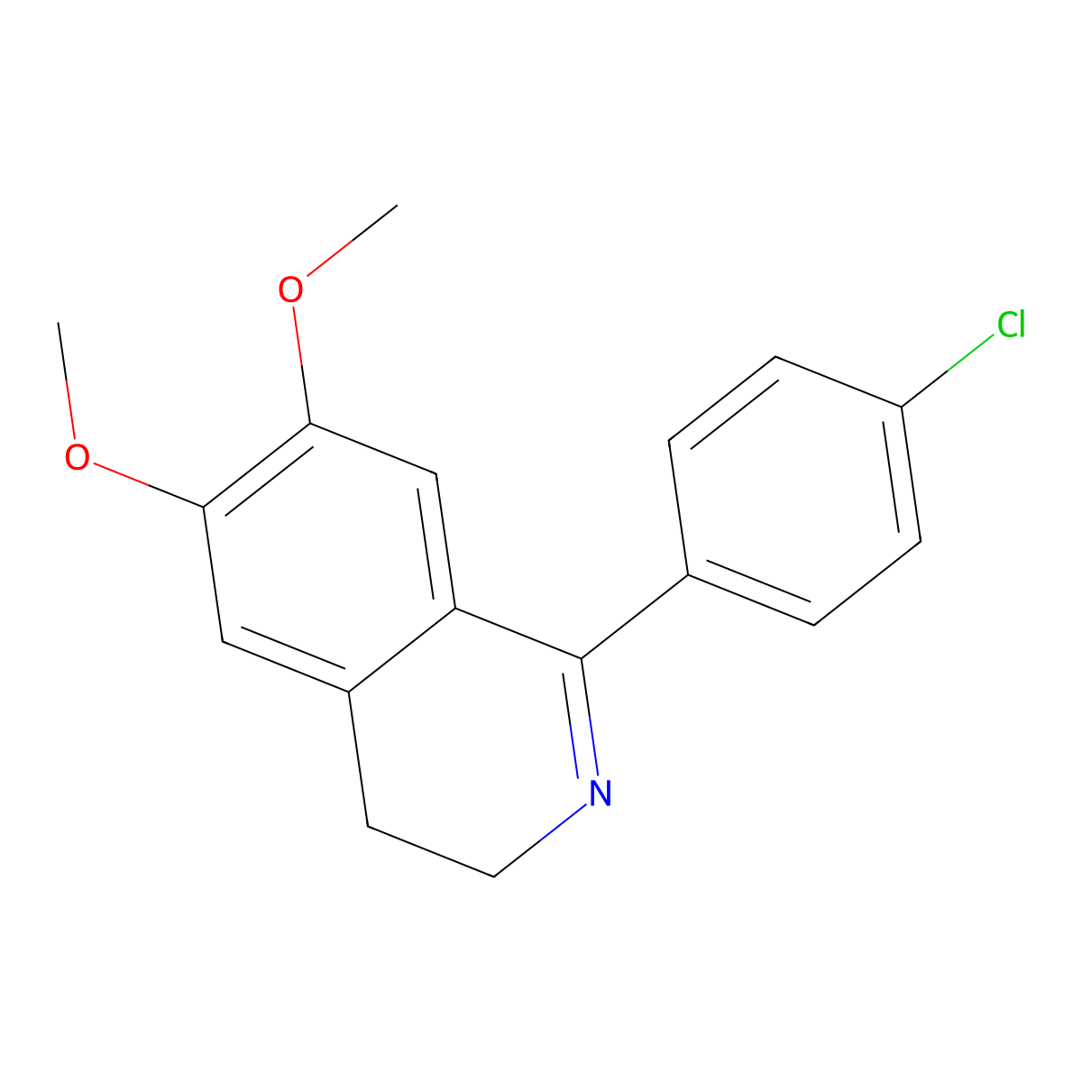 1-(4-Chlorophenyl)-6,7-dimethoxy-3,4-dihydroisoquinoline molecular structure, CAS 76201-90-6
