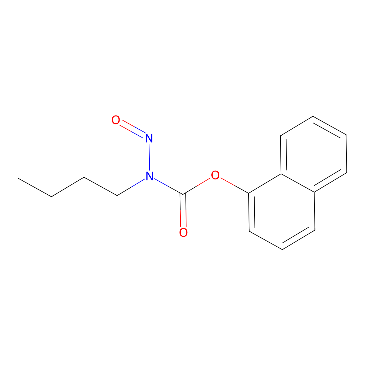 1-naphthyl-N-butyl-N-nitrosocarbamate molecular structure, CAS 76206-38-7