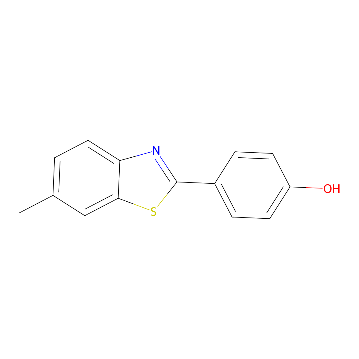 4-(6-Methyl-2-benzothiazolyl)phenol molecular structure, CAS 7621-87-6