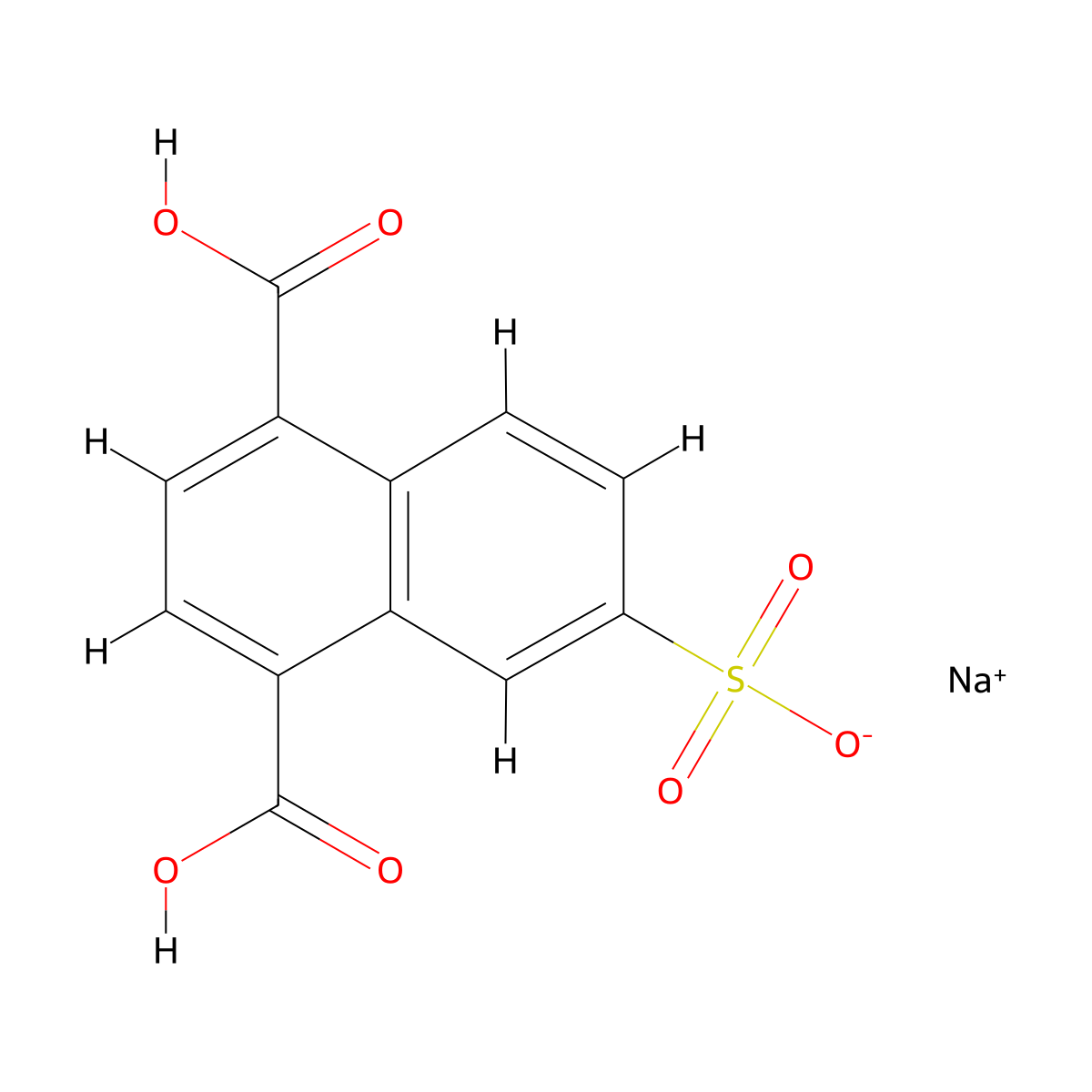 Sodium 5,8-dicarboxynaphthalene-2-sulfonate molecular structure, CAS 76214-10-3