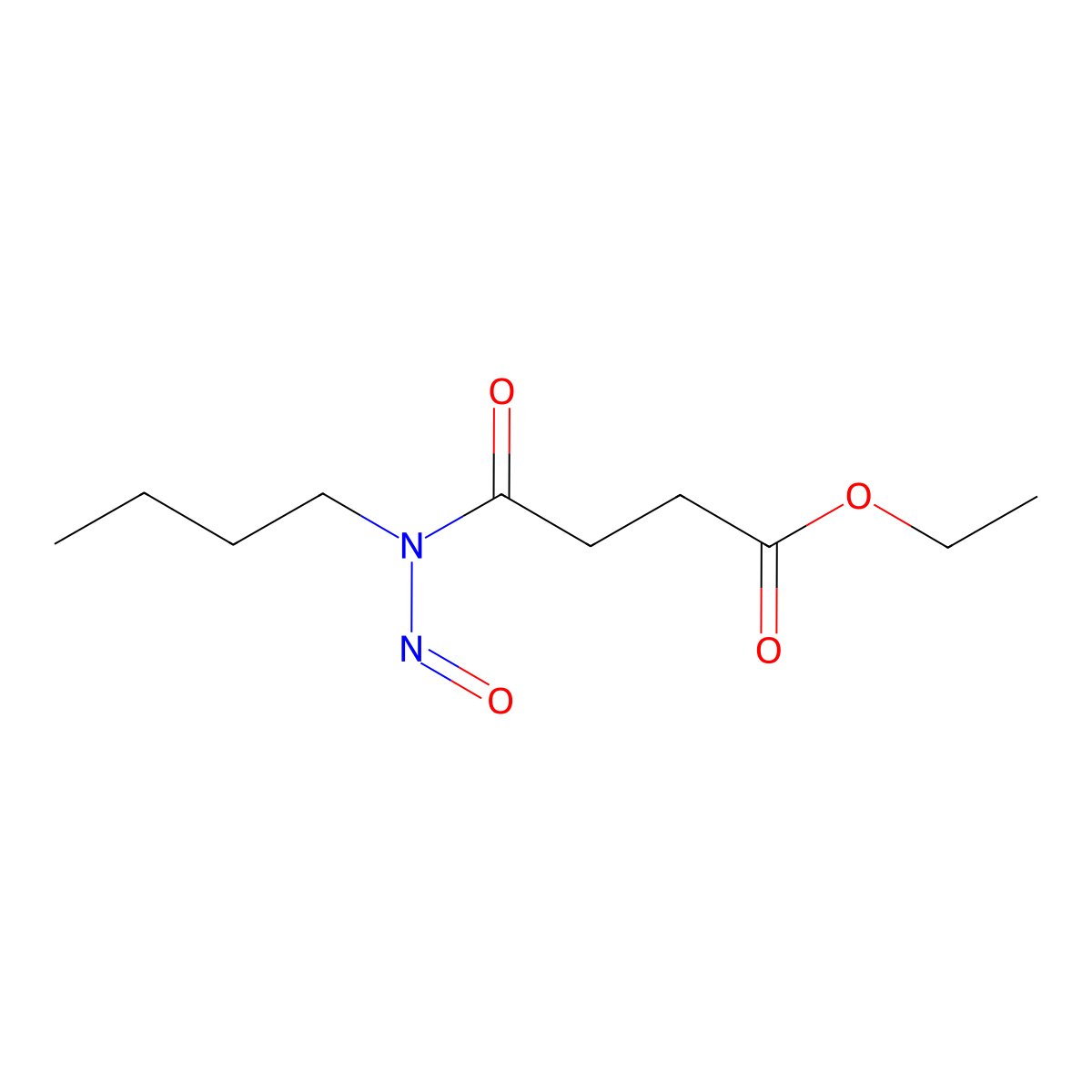 Ethyl N-butyl-N-nitrososuccinamate molecular structure, CAS 76215-04-8