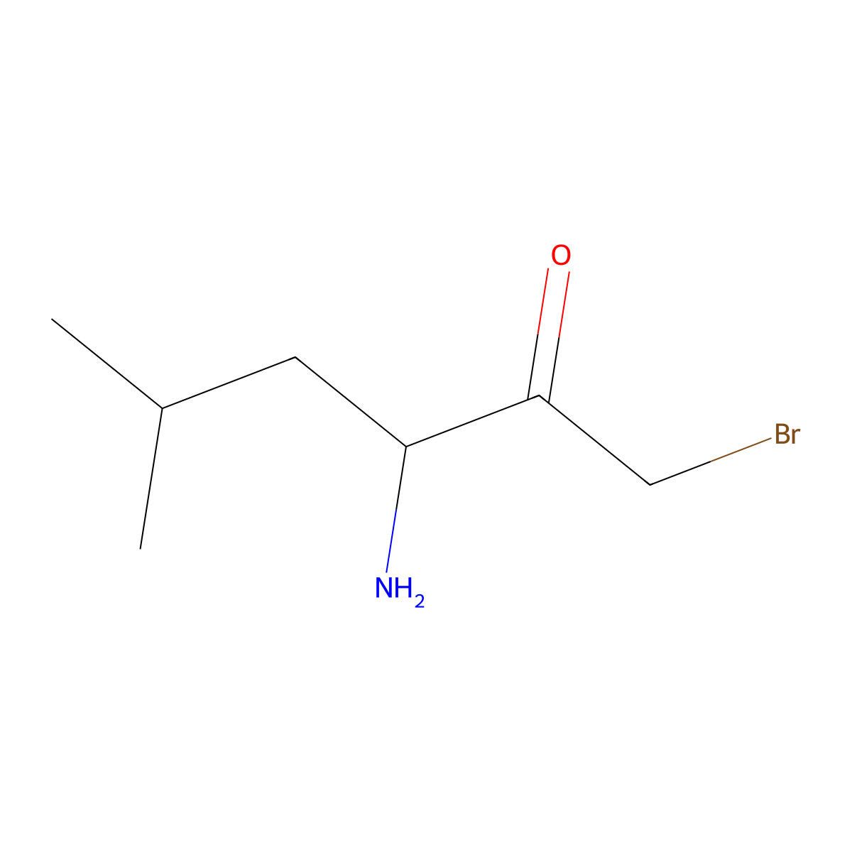 (3S)-3-amino-1-bromo-5-methylhexan-2-one molecular structure, CAS 762182-47-8