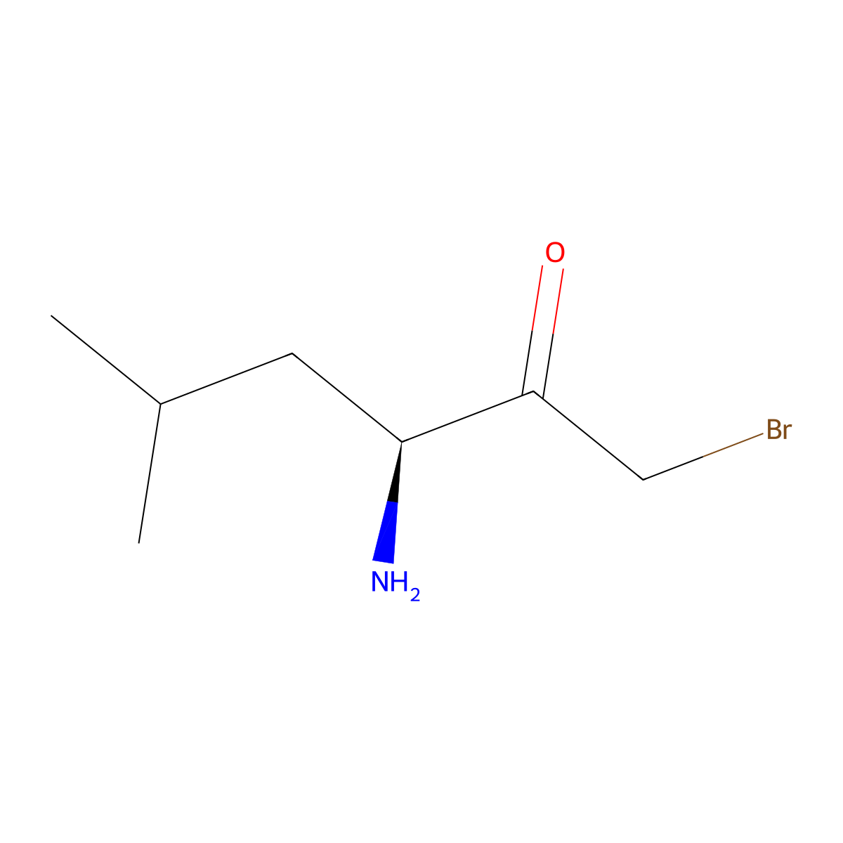 (3S)-3-amino-1-bromo-5-methylhexan-2-one molecular structure, CAS 762182-47-8