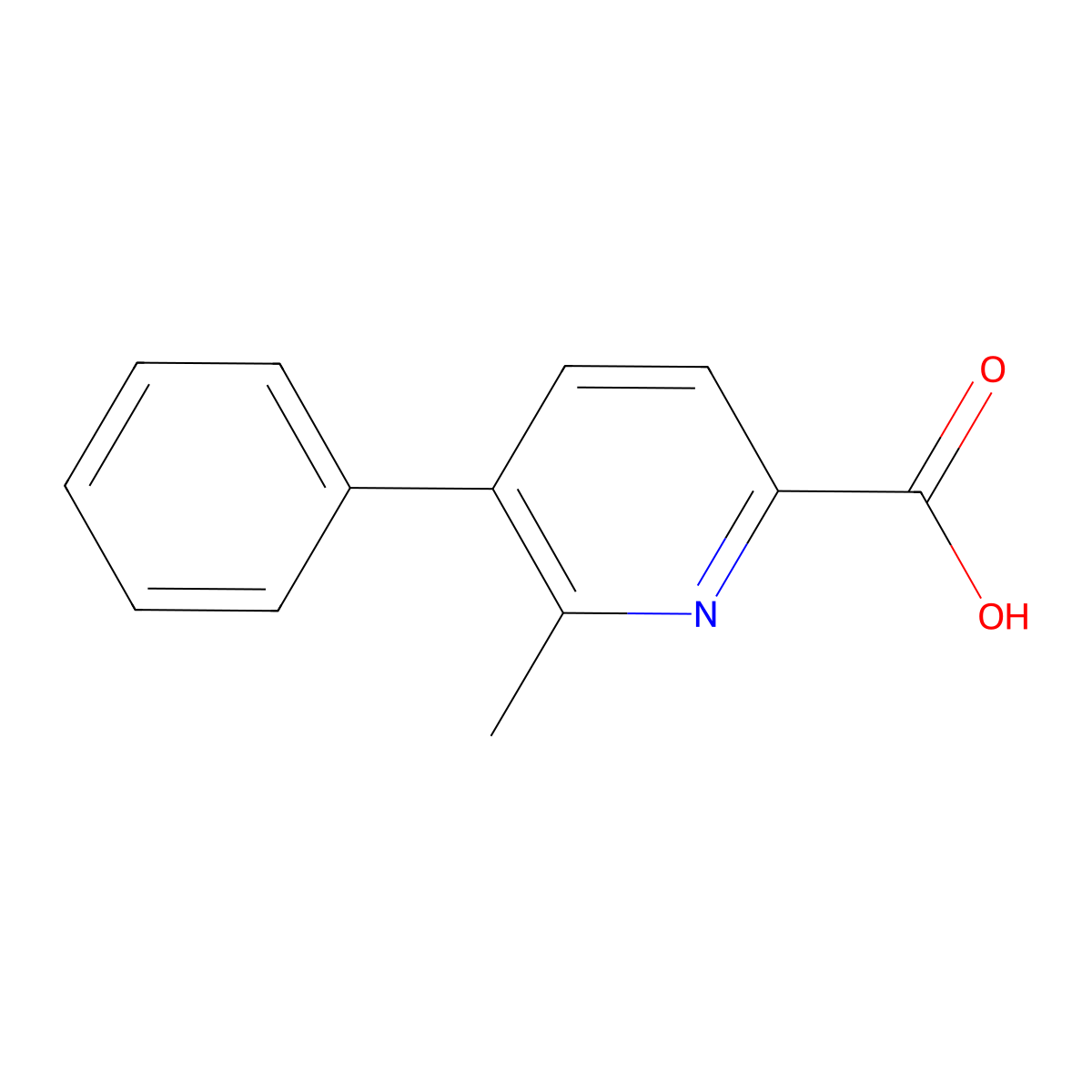 6-Methyl-5-phenylpyridine-2-carboxylic acid molecular structure, CAS 762187-08-6