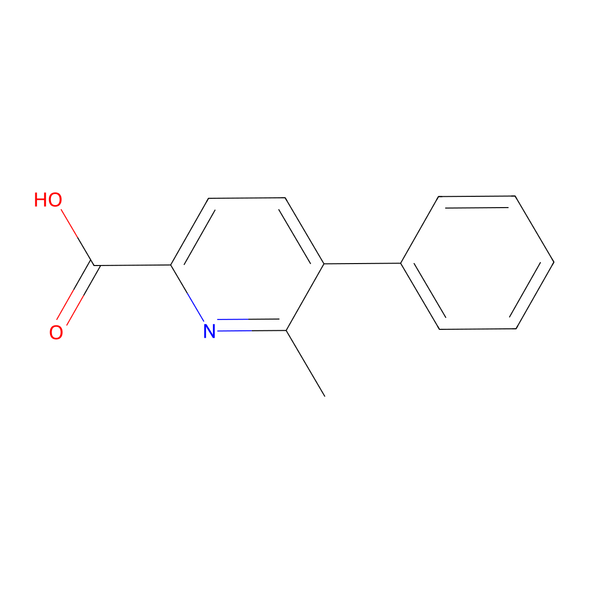 6-Methyl-5-phenylpyridine-2-carboxylic acid molecular structure, CAS 762187-08-6