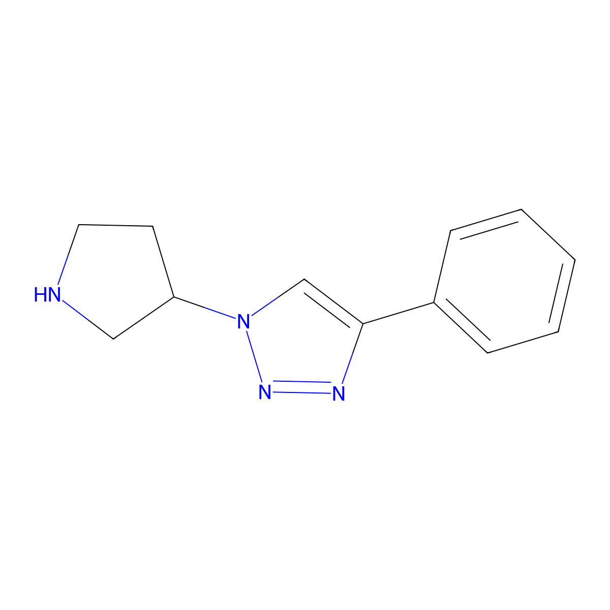 4-Phenyl-1-pyrrolidin-3-yltriazole molecular structure, CAS 762211-04-1