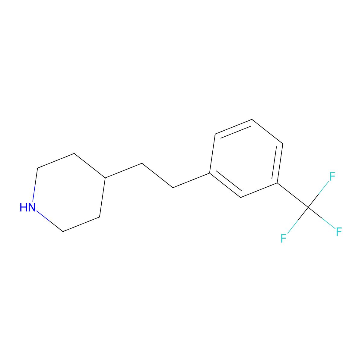 4-{2-[3-(Trifluoromethyl)phenyl]ethyl}piperidine molecular structure, CAS 762212-10-2