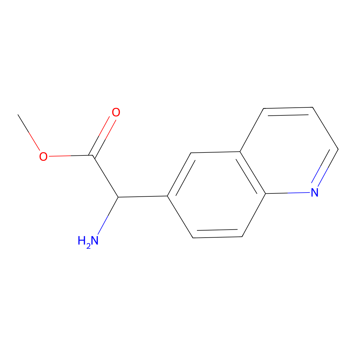 Methyl 2-amino-2-(quinolin-6-yl)acetate molecular structure, CAS 762219-22-7