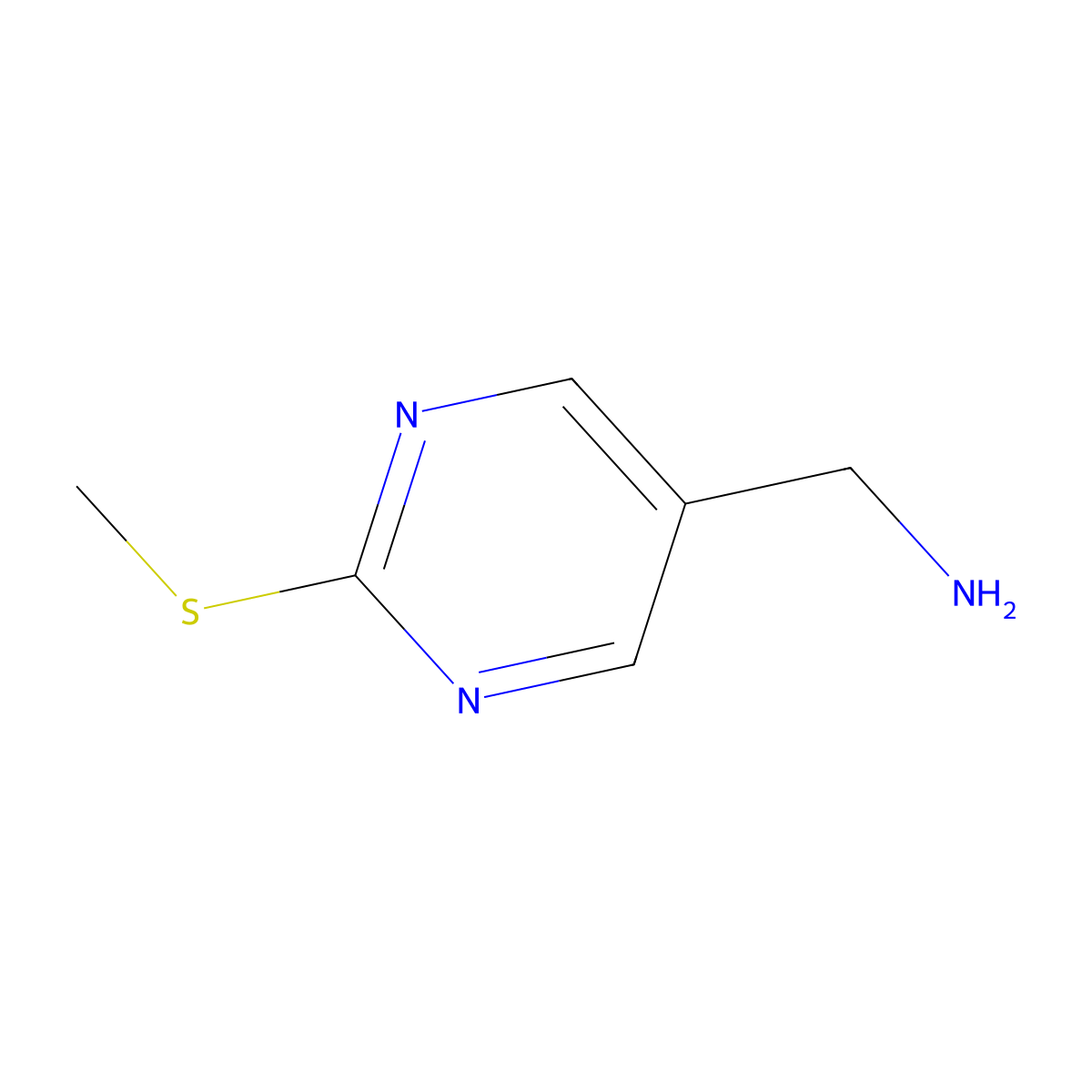 (2-(Methylthio)pyrimidin-5-YL)methanamine molecular structure, CAS 762219-70-5