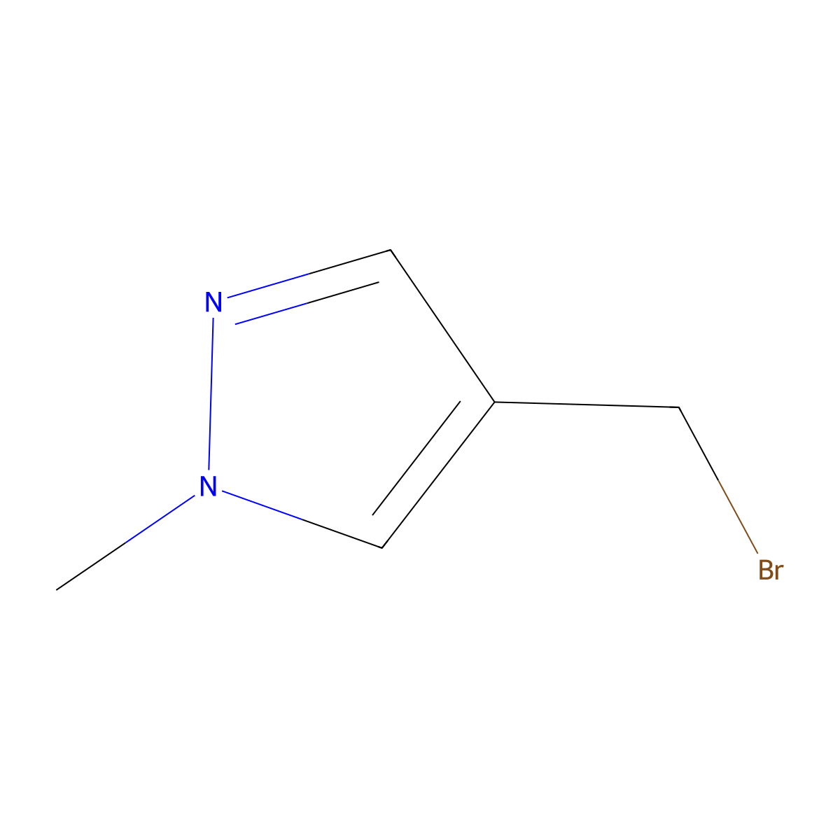 4-(bromomethyl)-1-methyl-1H-pyrazole molecular structure, CAS 762237-02-5