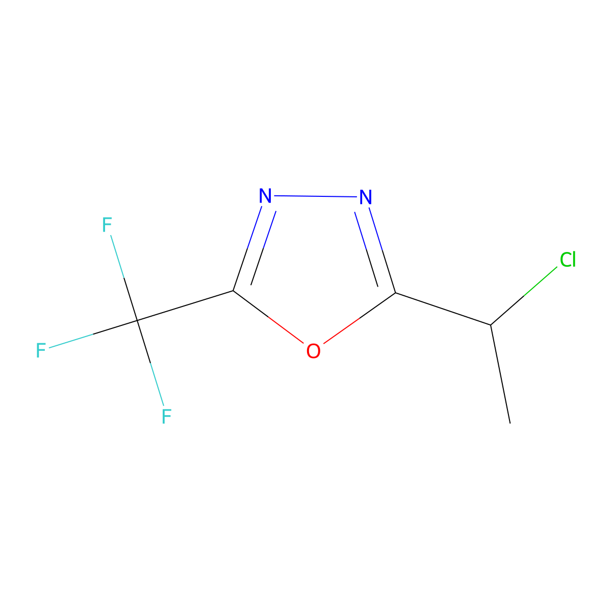 2-(1-Chloroethyl)-5-(trifluoromethyl)-1,3,4-oxadiazole molecular structure, CAS 762241-01-0