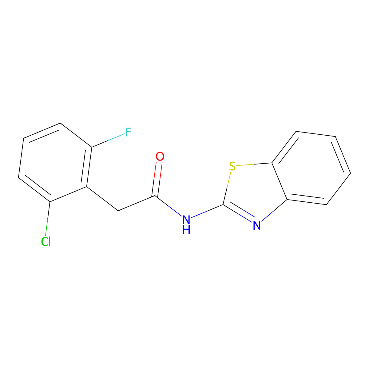 N-(1,3-benzothiazol-2-yl)-2-(2-chloro-6-fluorophenyl)acetamide molecular structure, CAS 762250-52-2