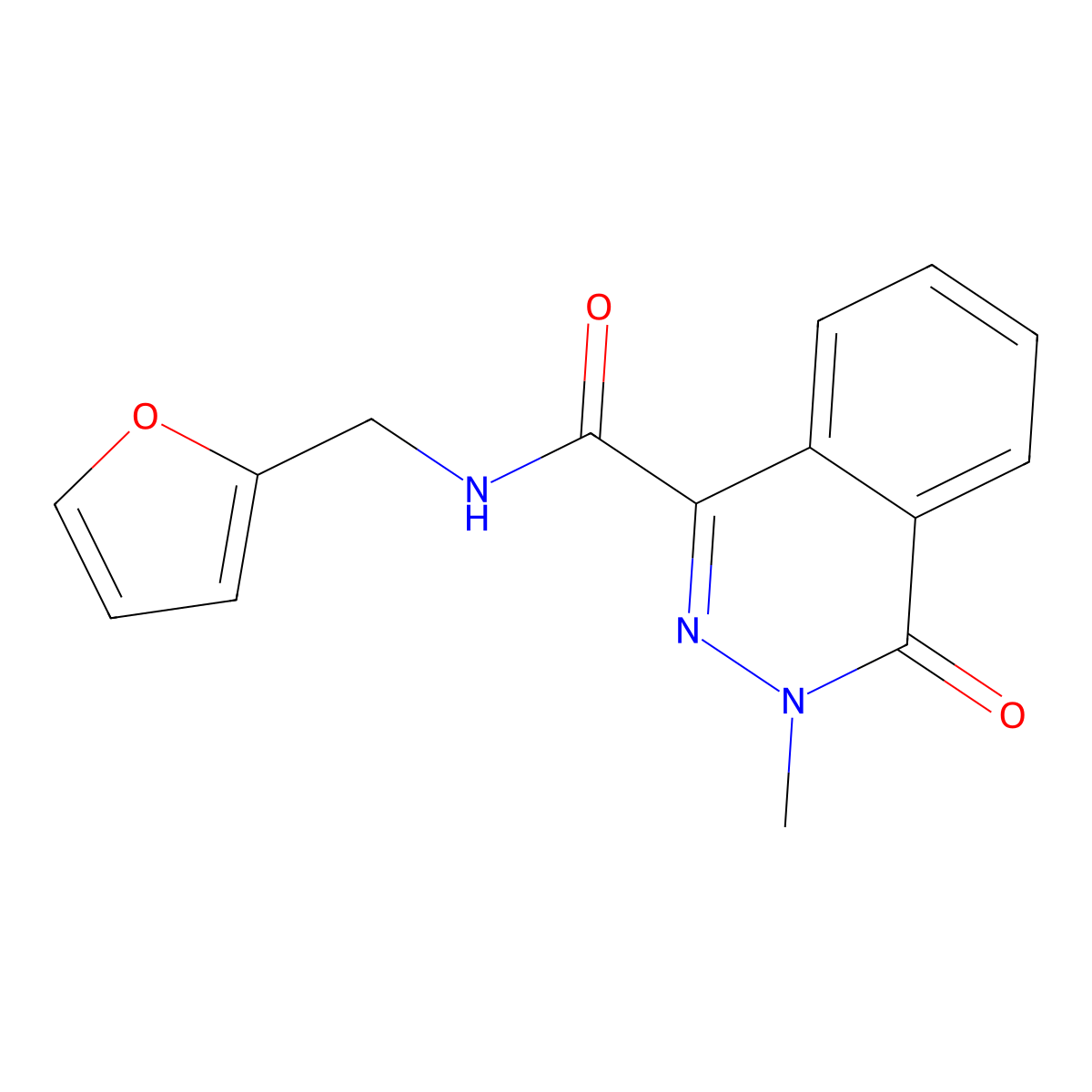 N-(furan-2-ylmethyl)-3-methyl-4-oxo-3,4-dihydrophthalazine-1-carboxamide molecular structure, CAS 762251-42-3