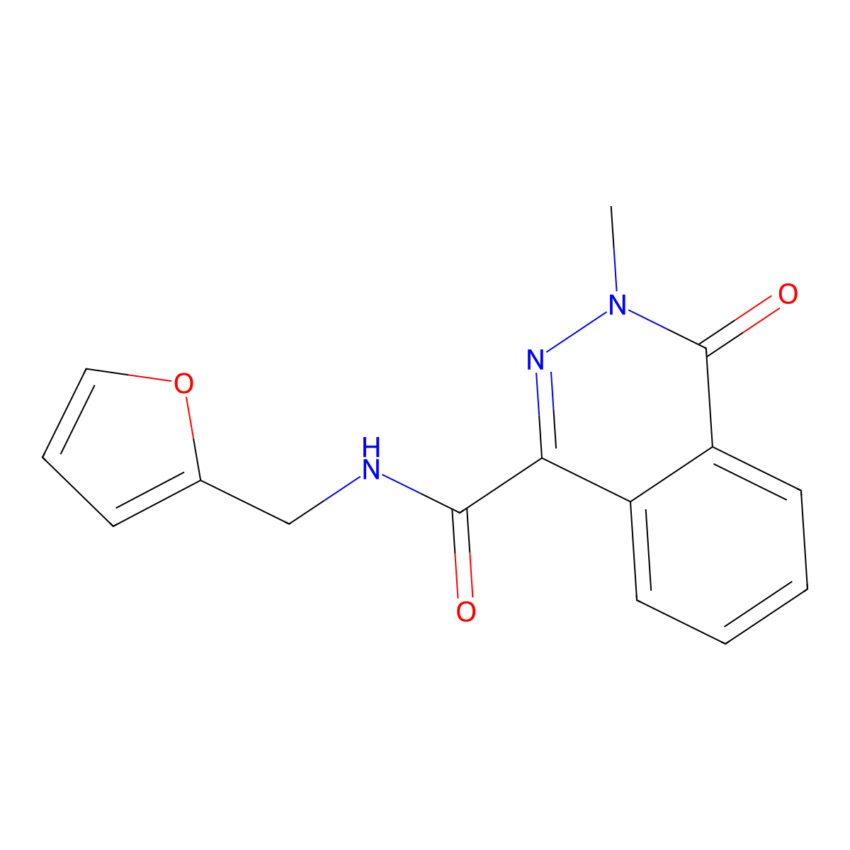 N-(furan-2-ylmethyl)-3-methyl-4-oxo-3,4-dihydrophthalazine-1-carboxamide molecular structure, CAS 762251-42-3