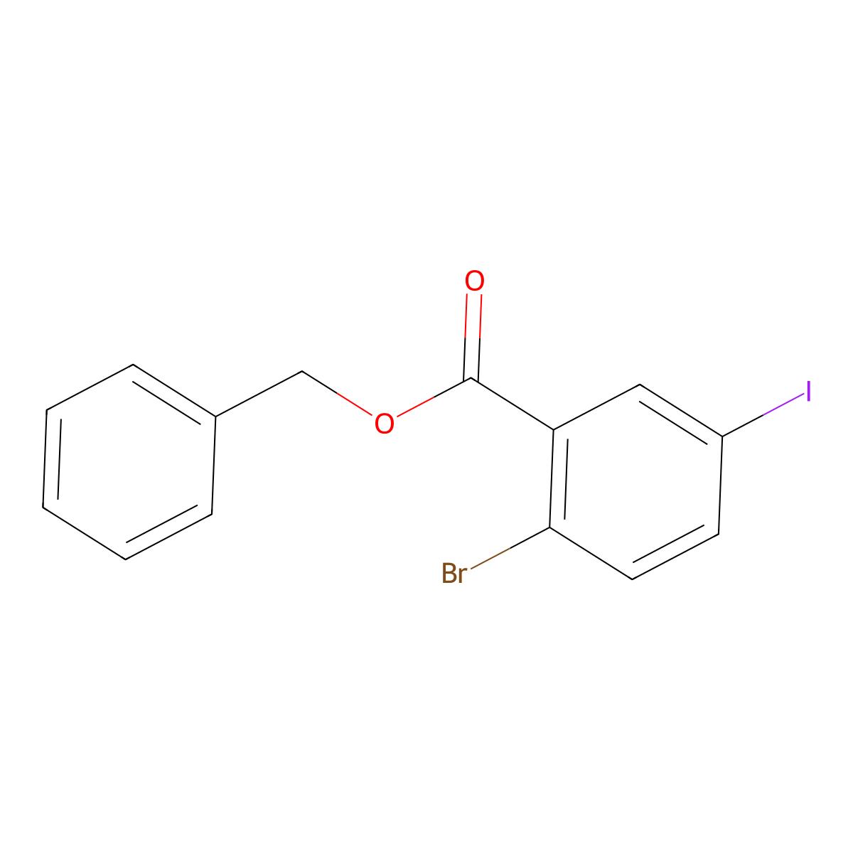 Benzyl 2-bromo-5-iodobenzoate molecular structure, CAS 762254-25-1