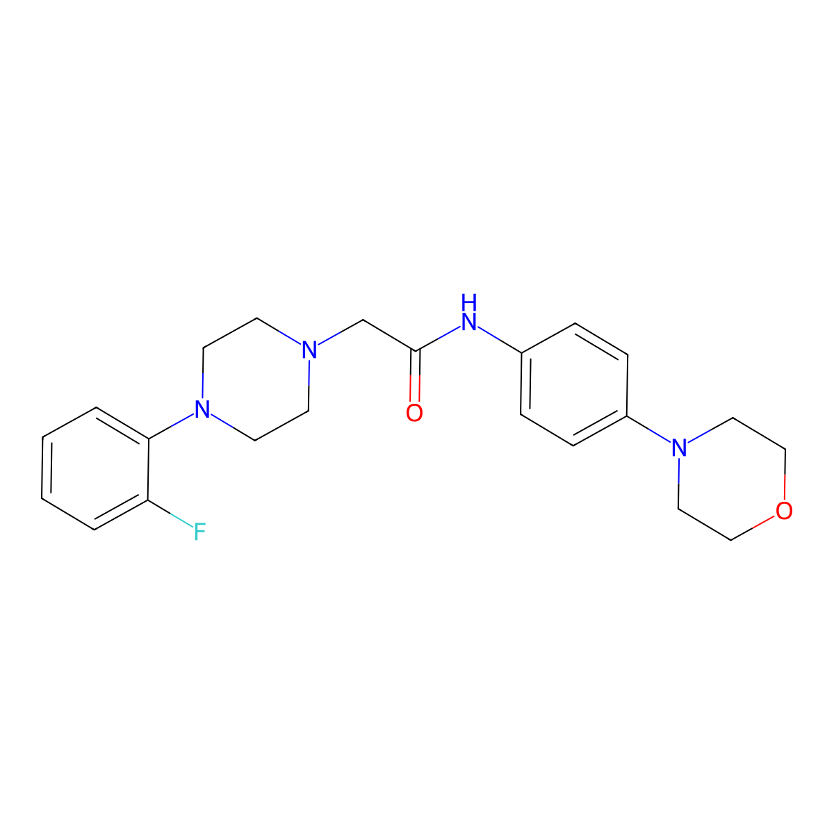 2-[4-(2-fluorophenyl)piperazin-1-yl]-N-(4-morpholin-4-ylphenyl)acetamide molecular structure, CAS 762257-14-7