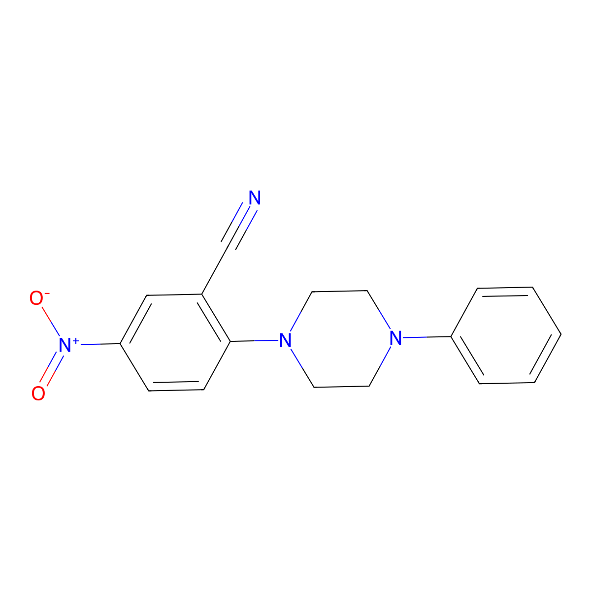 5-Nitro-2-(4-phenylpiperazin-1-yl)benzonitrile molecular structure, CAS 762258-45-7