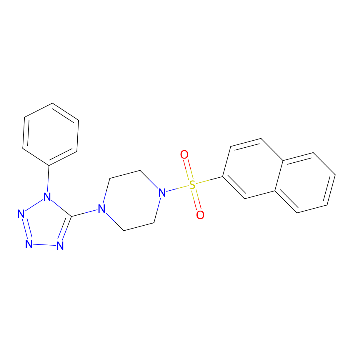 1-(2-Naphthalenylsulfonyl)-4-(1-phenyl-1H-tetrazol-5-yl)piperazine molecular structure, CAS 762258-47-9