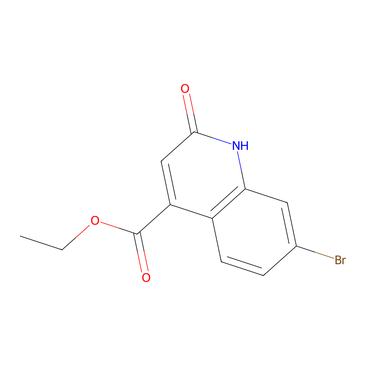 Ethyl 7-bromo-2-oxo-1,2-dihydroquinoline-4-carboxylate molecular structure, CAS 762260-64-0