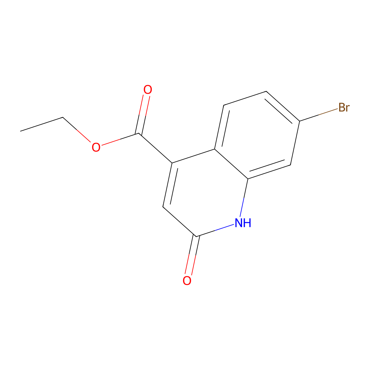 Ethyl 7-bromo-2-oxo-1,2-dihydroquinoline-4-carboxylate molecular structure, CAS 762260-64-0