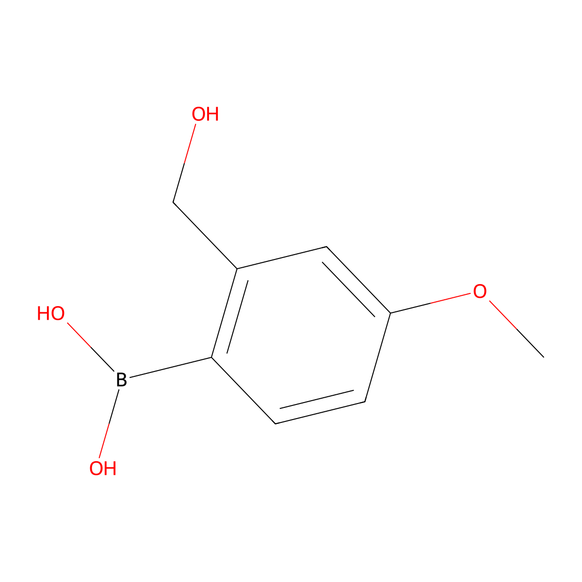 (2-(Hydroxymethyl)-4-methoxyphenyl)boronic acid molecular structure, CAS 762263-92-3