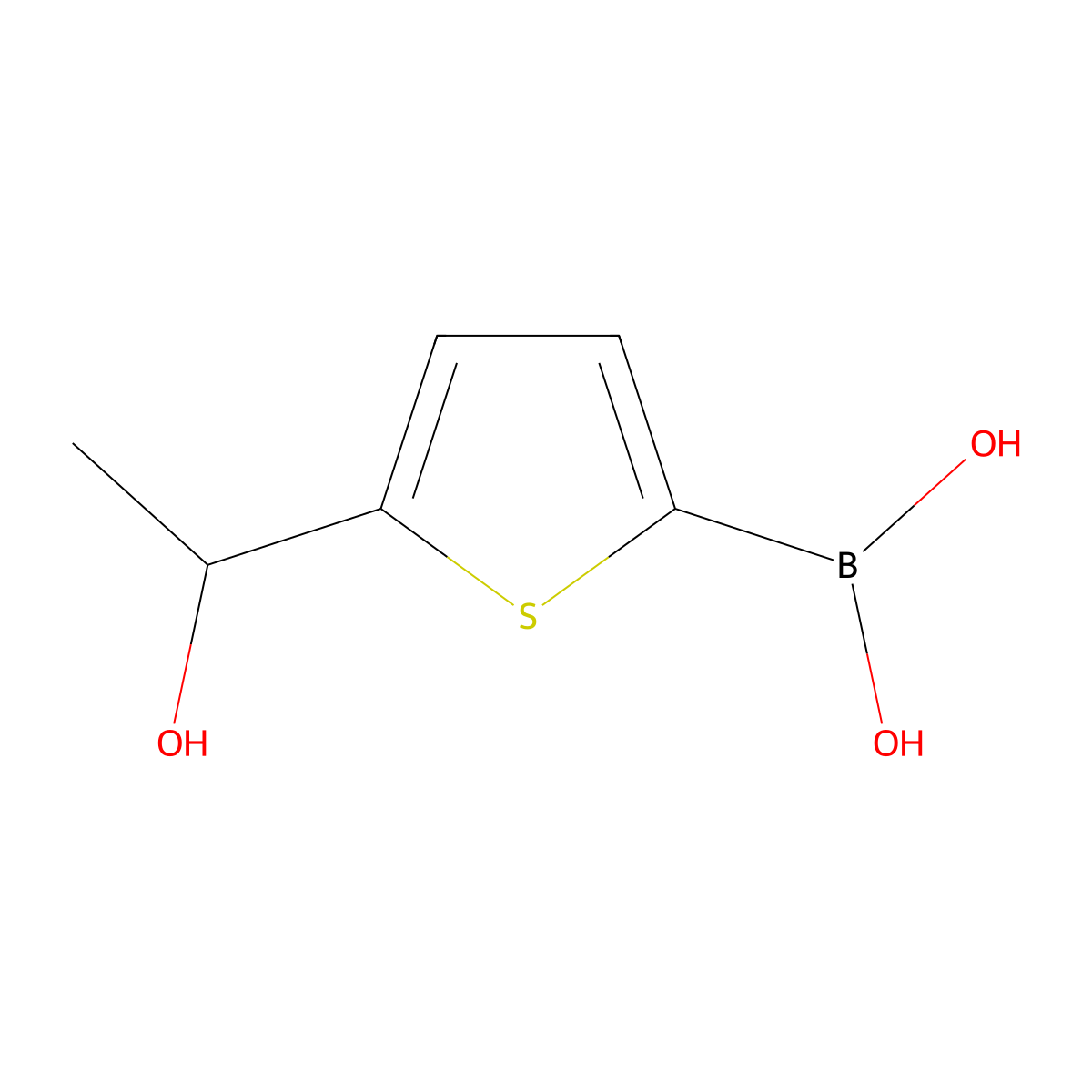 5-(1-Hydroxyethyl)-2-thienylboronic acid molecular structure, CAS 762263-98-9