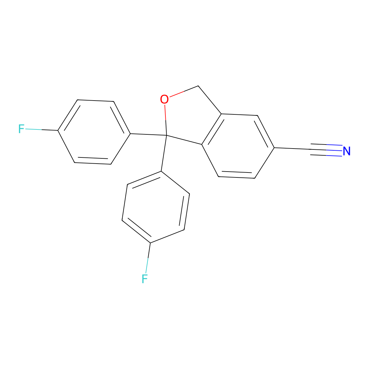 1,1-Bis(4-fluorophenyl)-1,3-dihydroisobenzofuran-5-carbonitrile molecular structure, CAS 762266-09-1