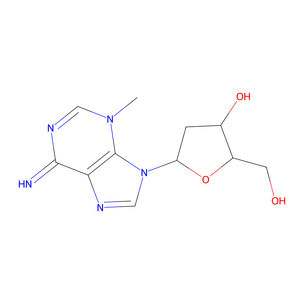 3-Methyl-2'-deoxyadenosine molecular structure, CAS 76227-25-3