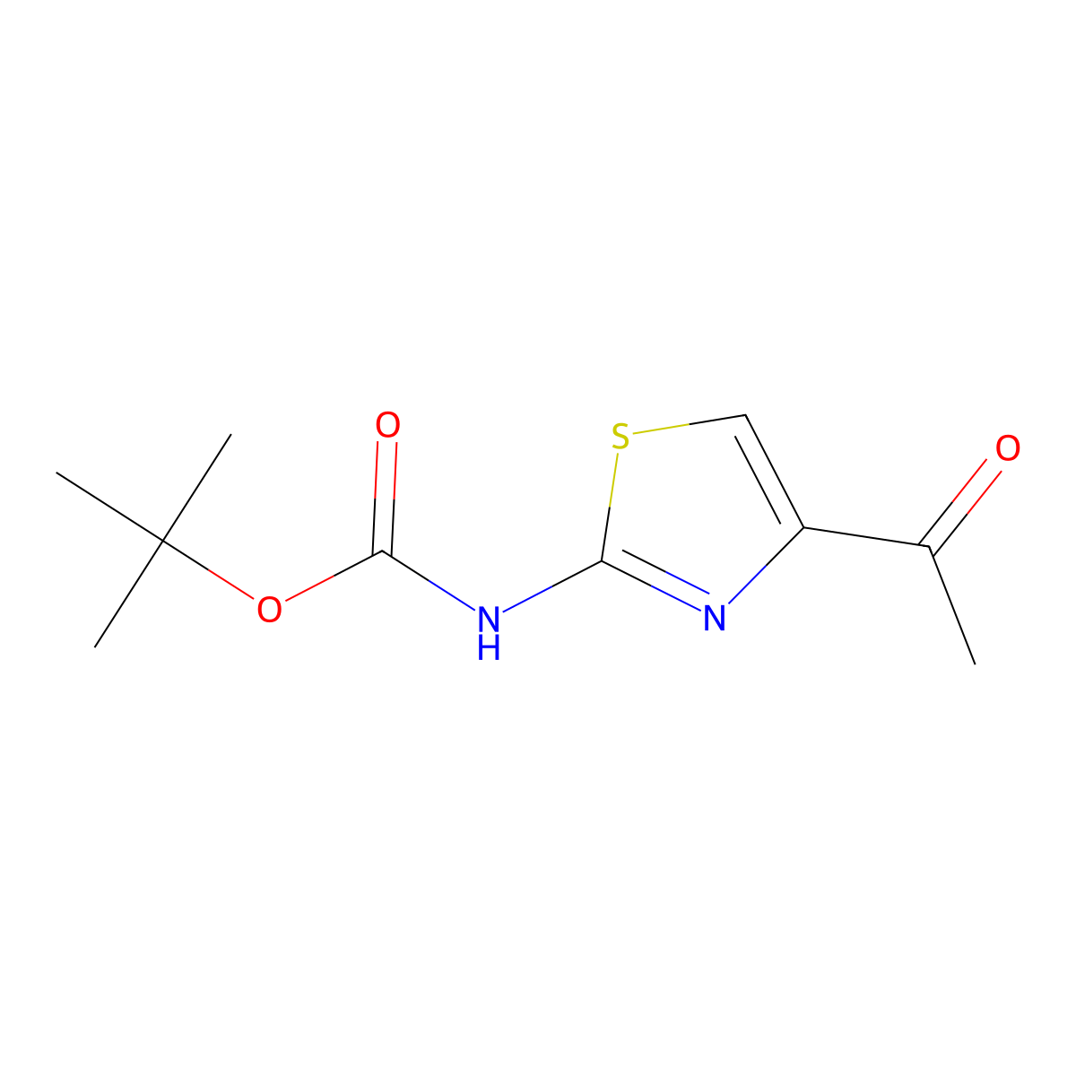 tert-Butyl (4-acetylthiazol-2-yl)carbamate molecular structure, CAS 762271-84-1