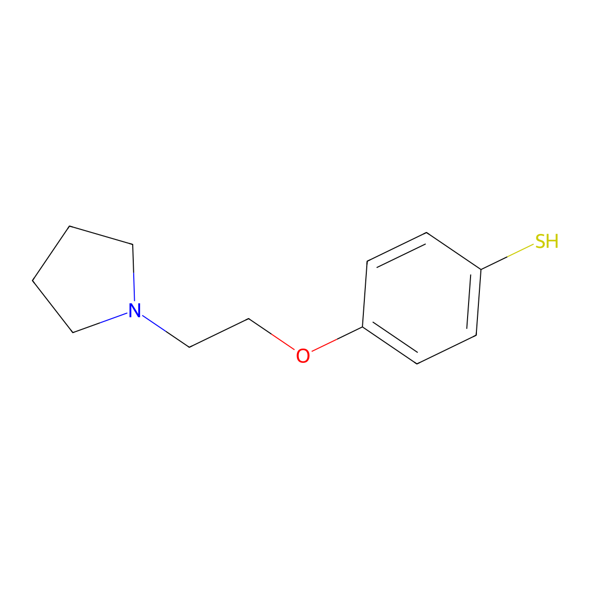 4-(2-N,N-Pyrrolidinoethoxy)thiophenol molecular structure, CAS 762272-29-7