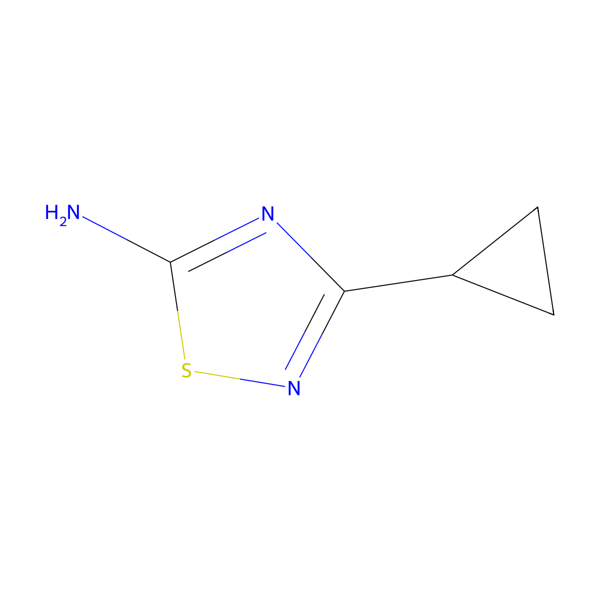 3-Cyclopropyl-1,2,4-thiadiazol-5-amine molecular structure, CAS 762272-35-5