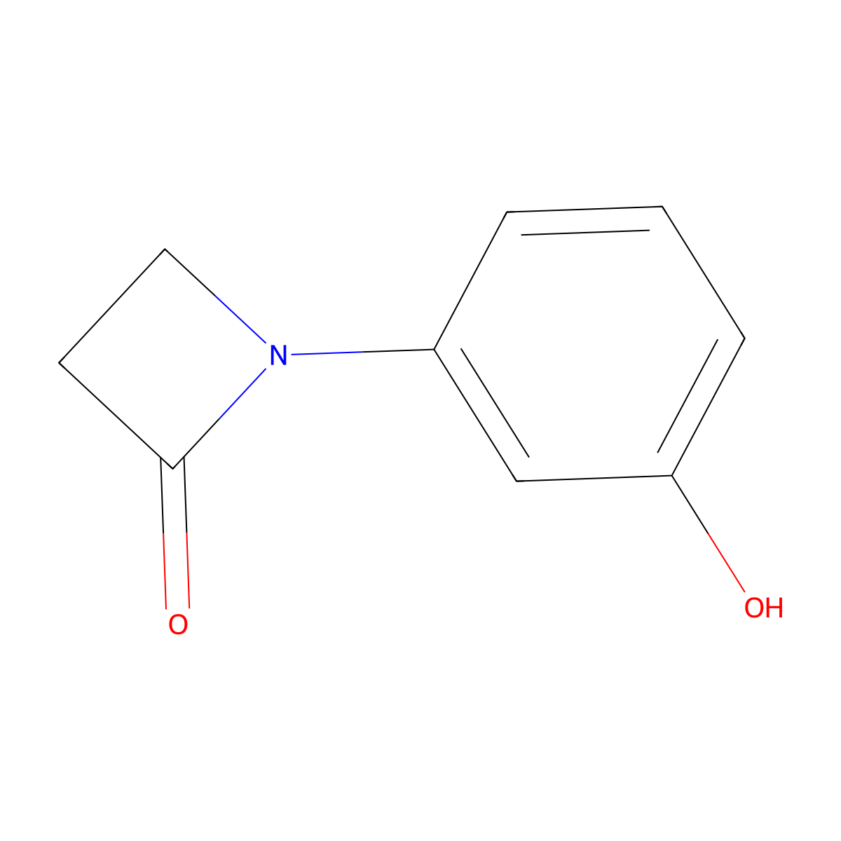 1-(3-Hydroxyphenyl)azetidin-2-one molecular structure, CAS 76228-01-8