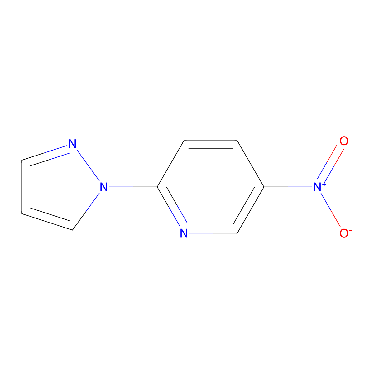 5-nitro-2-(1H-pyrazol-1-yl)pyridine molecular structure, CAS 76228-53-0
