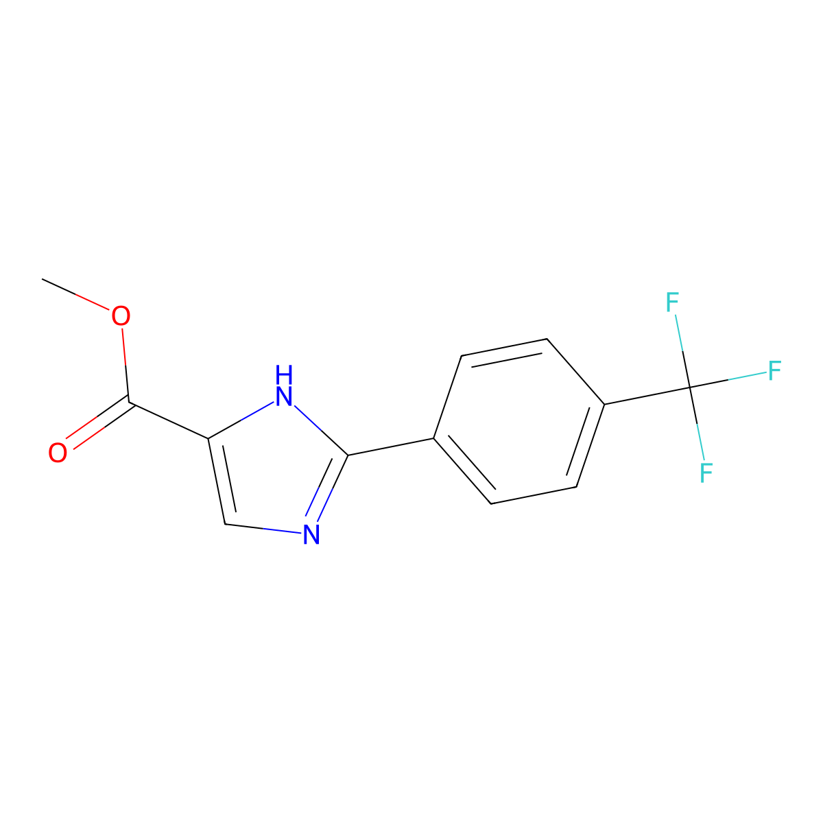 methyl 2-[4-(trifluoromethyl)phenyl]-1H-imidazole-4-carboxylate molecular structure, CAS 762286-20-4