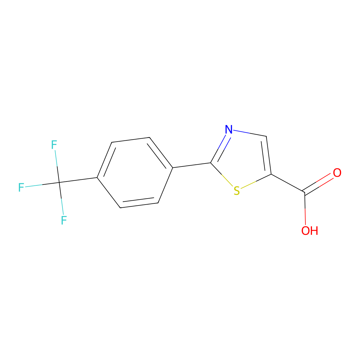 2-[4-(Trifluoromethyl)phenyl]-1,3-thiazole-5-carboxylic acid molecular structure, CAS 762287-51-4